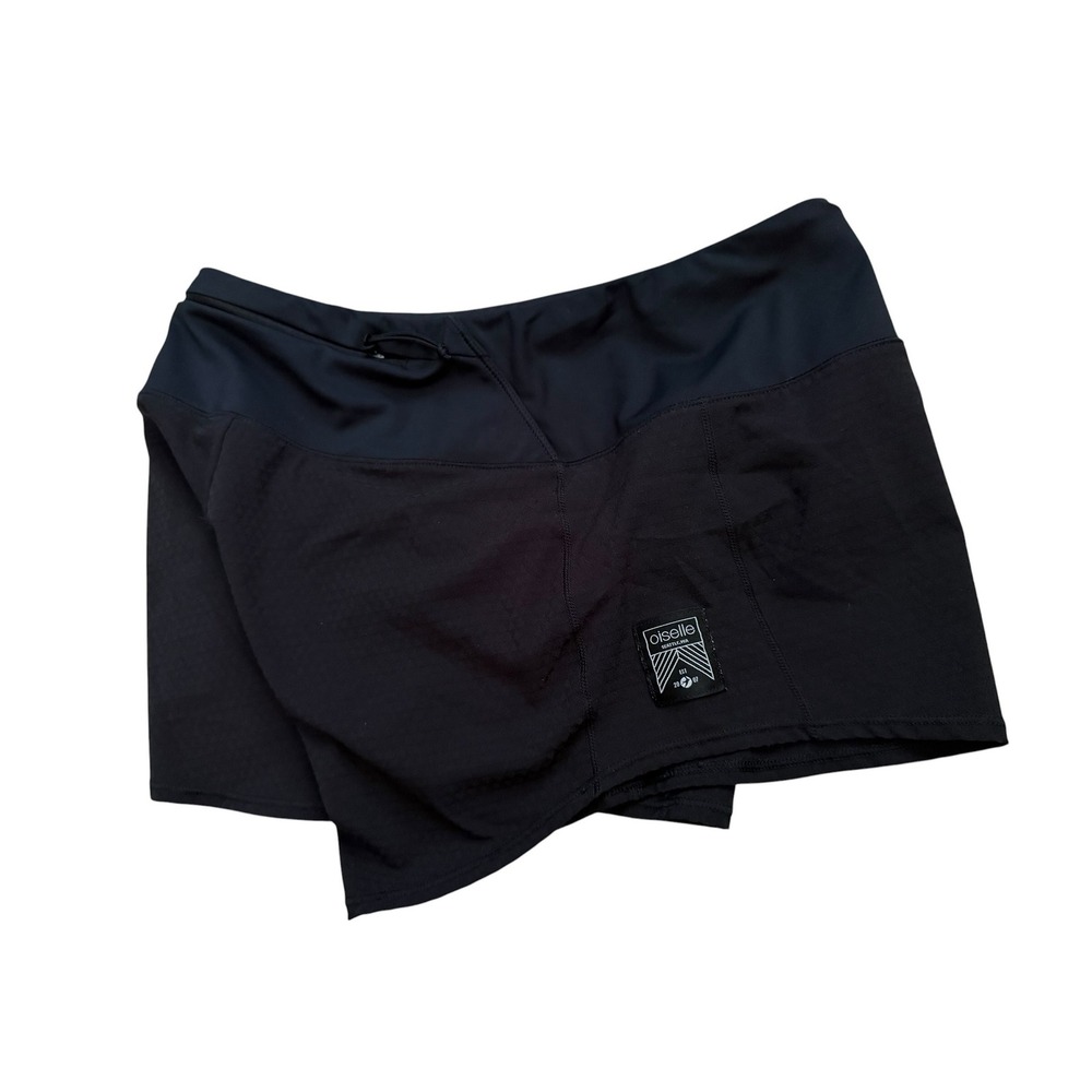 Oiselle Roga Running Shorts Womens Size 4 Black Athletic Zip Pocket